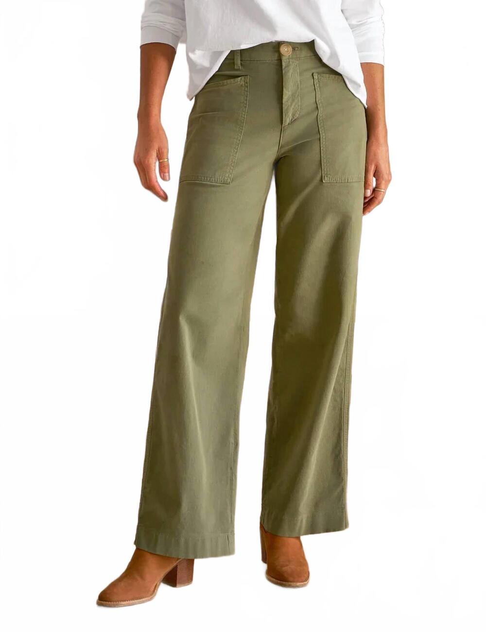 NEW FRANK & EILEEN limerick wrap pocket pant in olive